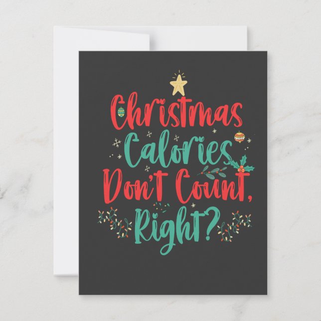 Invitation Les calories de Noël ne comptent pas bien Noël drô (Devant)
