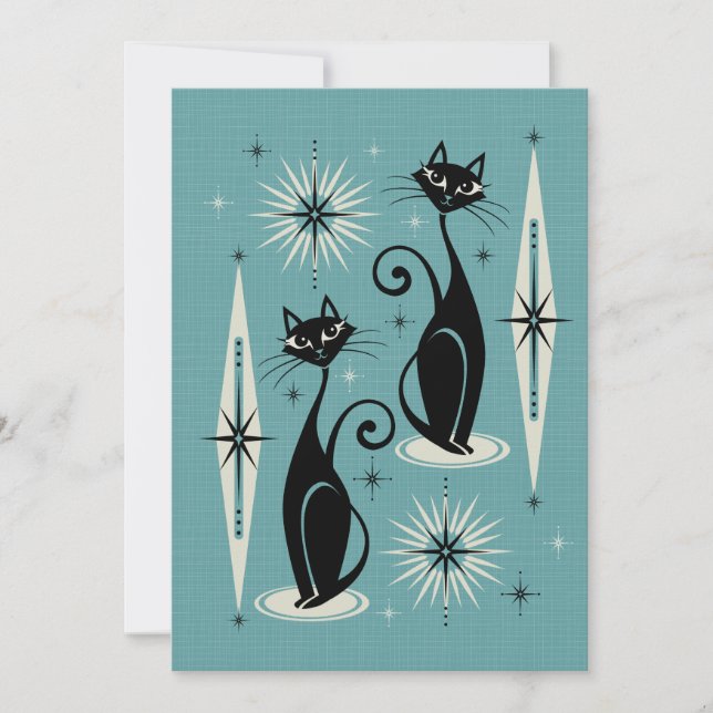 Invitation Les chats atomiques rétro-américains du milieu du  (Devant)