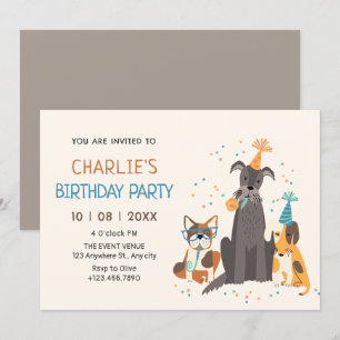 Invitation Les chiens fêtent