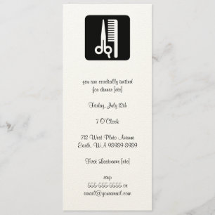 Invitation Les ciseaux et les cheveux peints