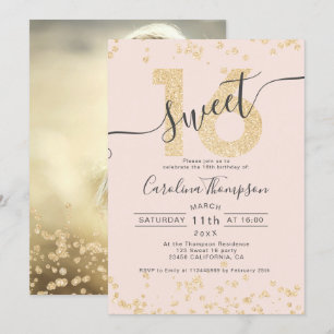 Invitation Les confettis chics de parties scintillantes d'or