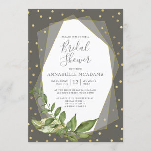 Invitation Les confettis d'or partent de la Fête de la mariée