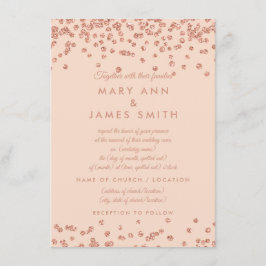 Invitation Les confettis roses de parties scintillantes de