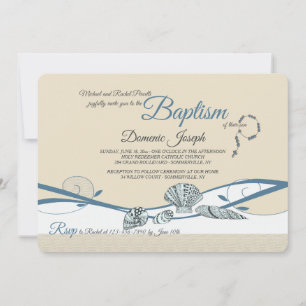 Invitation Les coquillages sur l'invitation du rivage