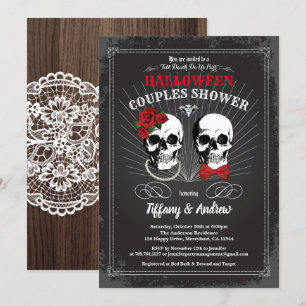 Invitation Les couples d'Halloween s'invitent à la douche. No