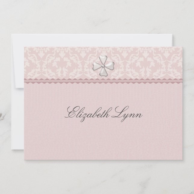 Invitation Les Damas roses superposent l'invitation religieus (Devant)