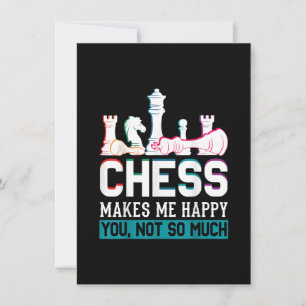 Invitation Les échecs me rendent heureux, humour, cadeau drôl