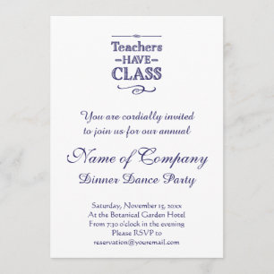 Invitation Les enseignants ont la classe Bleu et Blanc