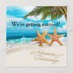 Invitation Les étoiles de mer de sables de blanc ME DEMANDENT