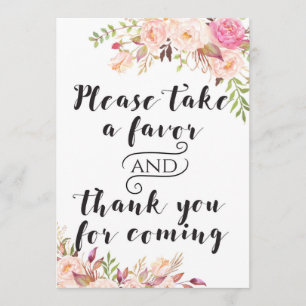 Invitation Les favoris Boho s'il vous plaît prenez un signe 5