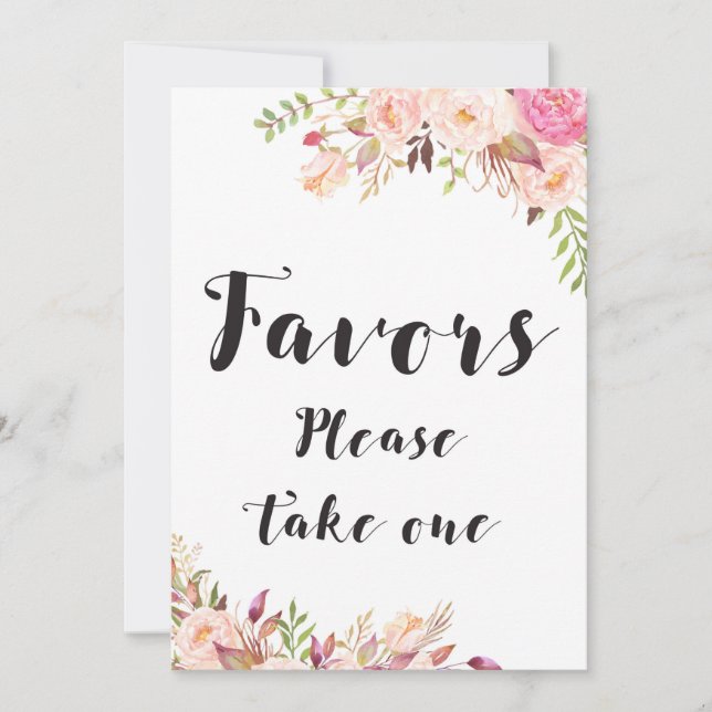 Invitation Les favoris Boho s'il vous plaît prenez un signe 5 (Devant)