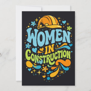 Invitation Les femmes dans la construction Rétro Empowerment