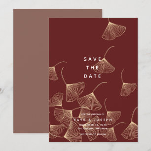 Invitation Les Feuilles de Ginkgo Gold en chute sauvent la ca
