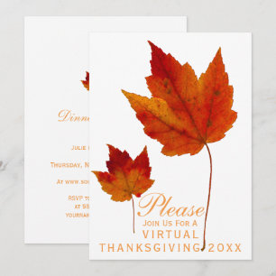 Invitation Les Feuilles de l'érable d'automne de Thanksgiving