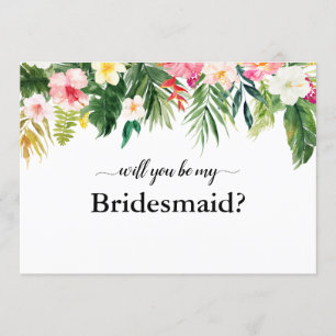 Invitation Les Feuilles floraux tropicaux seront-vous ma serv