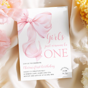 Invitation Les filles de Bow Rose veulent juste être un premi