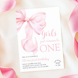Invitation Les filles de Bow Rose veulent juste être un premi