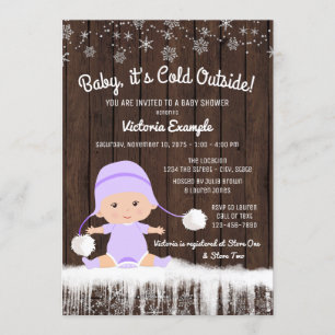 Invitation Les filles font leur petit Baby shower d'hiver