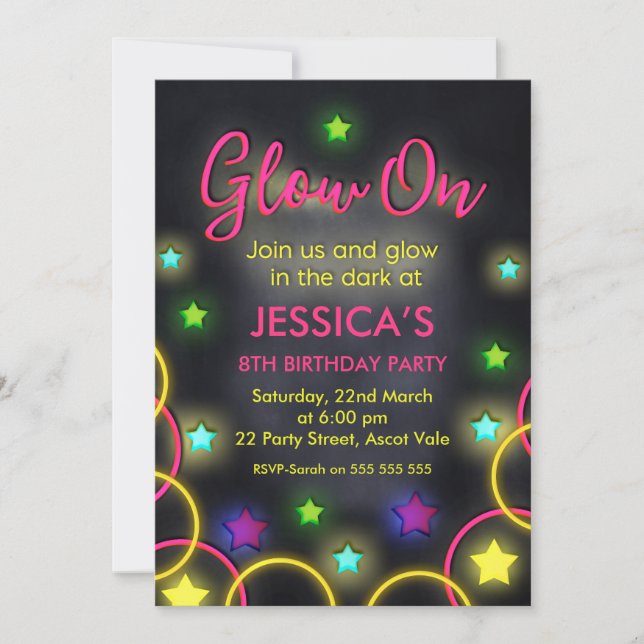 Invitation Les Filles Gluent Dans L'Invitation D'Anniversaire (Devant)