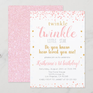 Invitation Les filles roses et aurifères de Twinkle Little St
