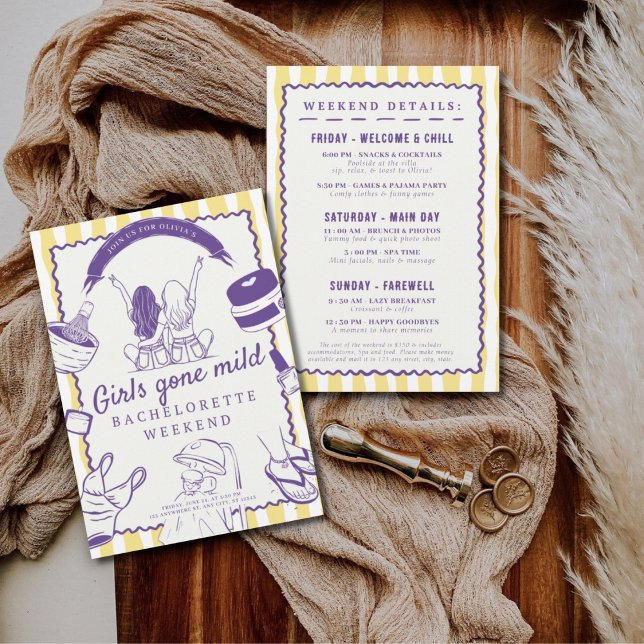 Invitation Les filles sont allées douces spa jour bachelorett (Créateur téléchargé)
