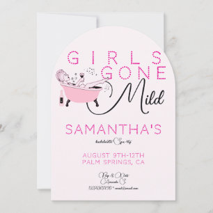 Invitation Les filles sont parties Mild rose Spa Bach Bachelo