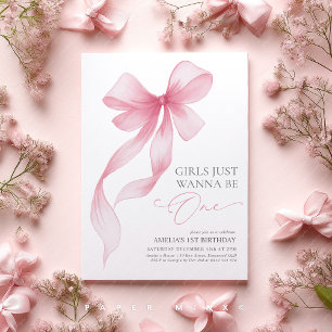 Invitation Les Filles Veulent Être Un Ruban Rose Pour Leur 1e
