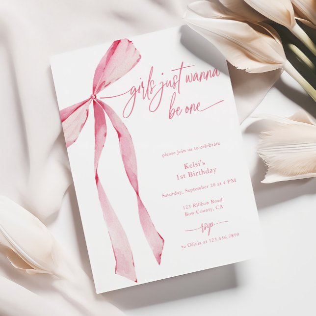 Invitation Les filles veulent juste être un garçon rose 1er a (Créateur téléchargé)