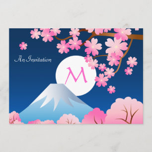 Invitation Les fleurs de cerisiers du Mont Fuji Printemps jap