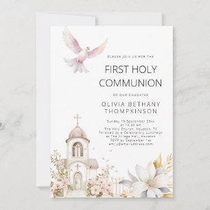 Invitation Les fleurs de l'église moderne font la première co