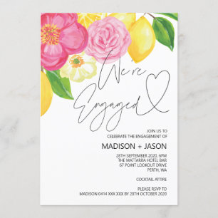 Invitation Les fleurs de rose et de citron nous sommes Fiança