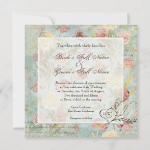 Invitation Les Fleurs Peony Rose Tulip Floral Flowers Mariage