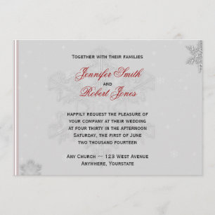 Invitation Les flocons blancs sur l'Faire-part de mariage d'a