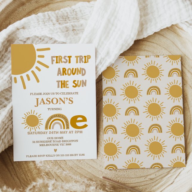 Invitation Les Garçons Modernes Premier Voyage Autour Du Sole (Créateur téléchargé)