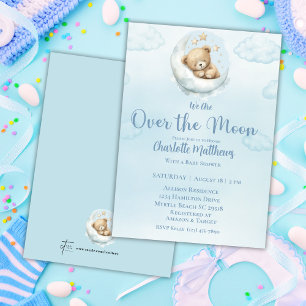 Invitation Les garçons portent l'ours sur le Baby shower de l