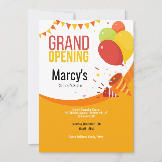 Invitation Les grands ballons d'ouverture (Devant)