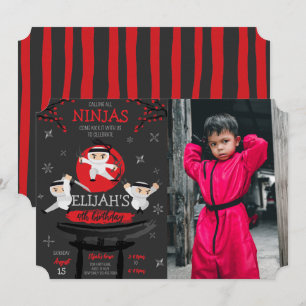 Invitation Les Guerriers De Ninja Sur Le Toit Photo Anniversa
