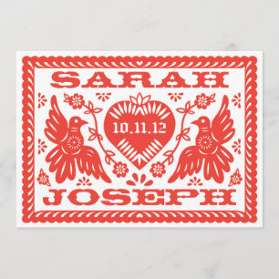 Invitation Les Inséparables de style Picado du Red Papel