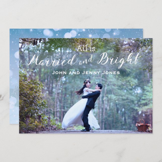 Invitation Les jeunes mariés d'abord Noël (Devant / Derrière)