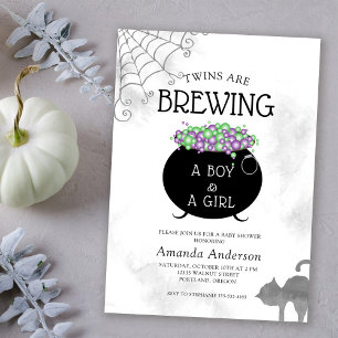 Invitation Les jumeaux brassent le Baby shower Halloween