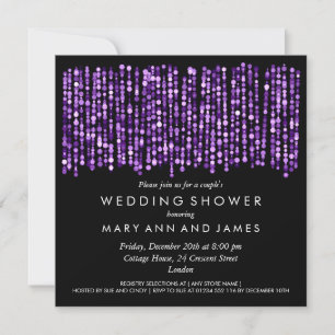 Invitation Les lumières violettes modernes Wedding showers de