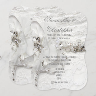 Invitation Les mariées en diamant de cristal blanc habillent 