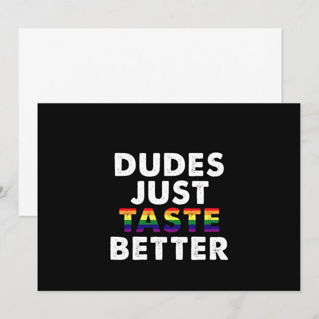 Invitation Les mecs ont juste meilleur goût Idée cadeau Gay P (Devant / Derrière)