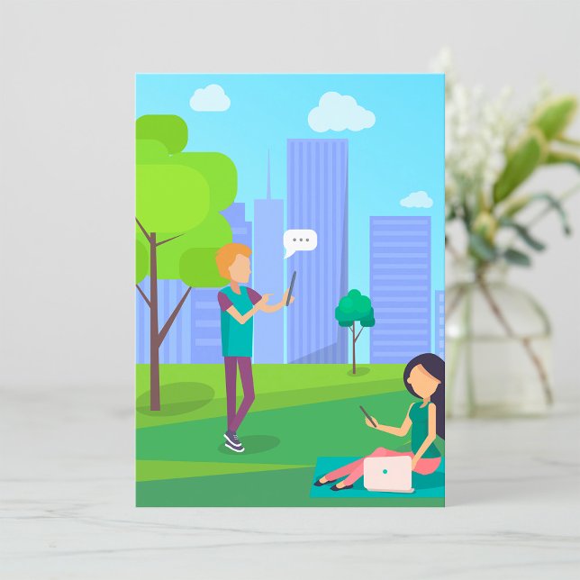 Invitation Les Médias Sociaux Dans Le Parc (Créateur téléchargé)