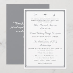 Invitation Les Noces d'Argent Catholiques Raffinées