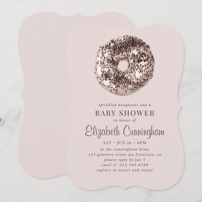 Invitation Les noix de cajou parsemées et un Baby shower (Devant / Derrière)