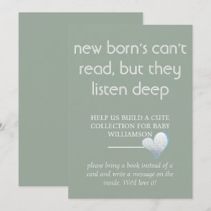 Invitation les nouveaux-nés ne peuvent pas lire, mais ils éco