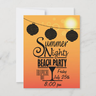 Invitation Les nuits d'été, la plage et l'invitation