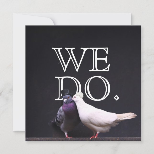 Invitation Les oiseaux audacieux de jeune mariée et de marié (Devant)