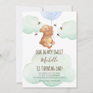 Invitation Les ours en peluche et les abeilles sont adorables